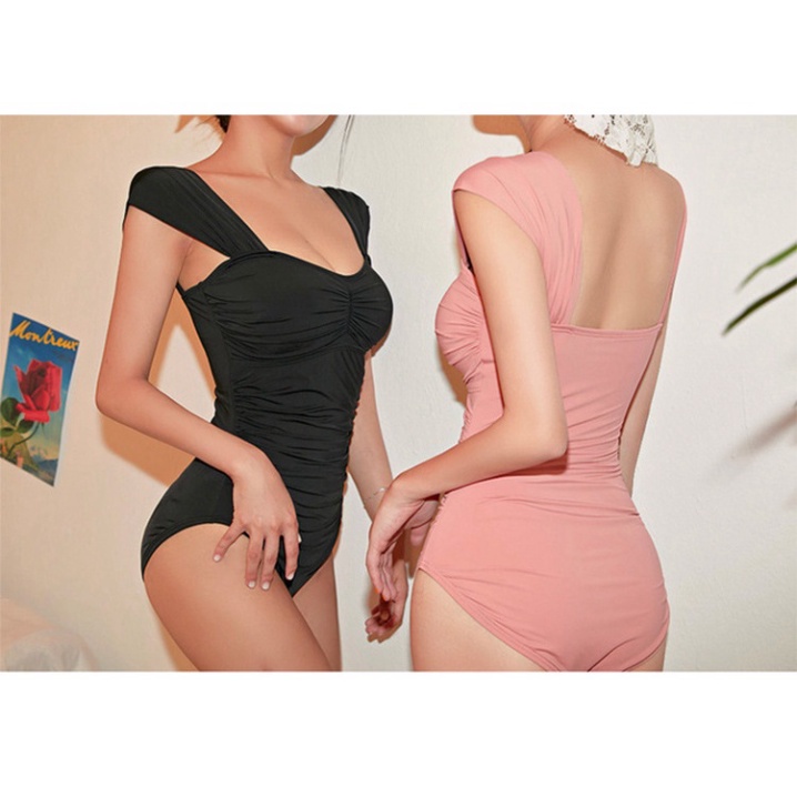 Bikini liền thân 1 mảnh che bụng bánh bèo LUHAZO đi biển kín đáo sexy Hàn Quốc nâng ngực 2388 DK6T401