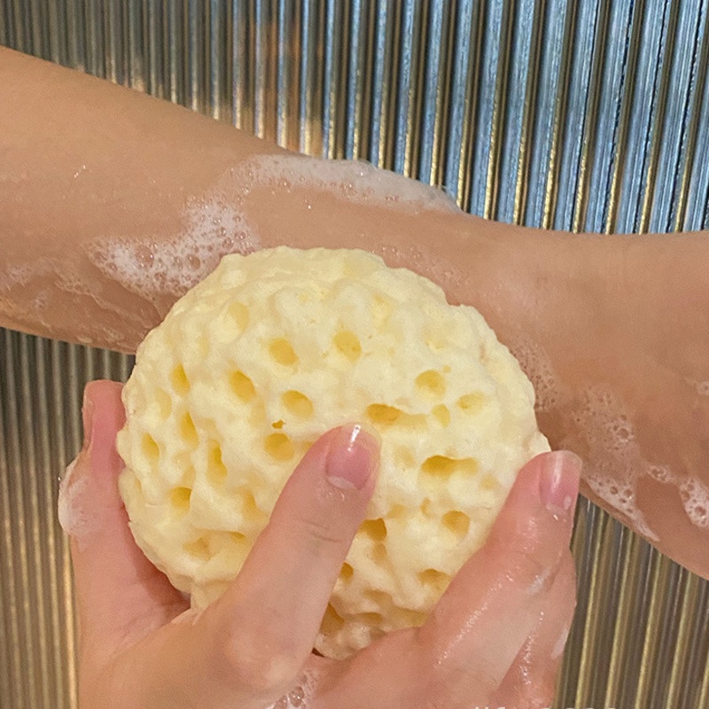 Bông Tắm Cotton Mềm Mại Hình Tổ Ong Màu Vàng Chuyên Dùng Cho Bé Gái