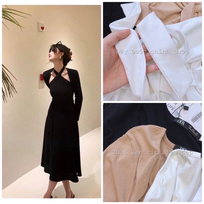 Set Váy Len Yếm Kèm Cardigan Khoác (Ảnh Video Thật) Đầm Len Cổ Yếm Hàng Quảng Châu Loại 1 Dày Dặn | BigBuy360 - bigbuy360.vn