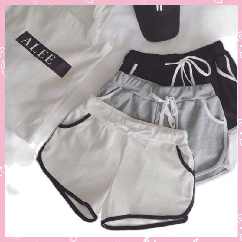 Quần Short Nữ Thun Cột Dây Thể Thao Năng Động
