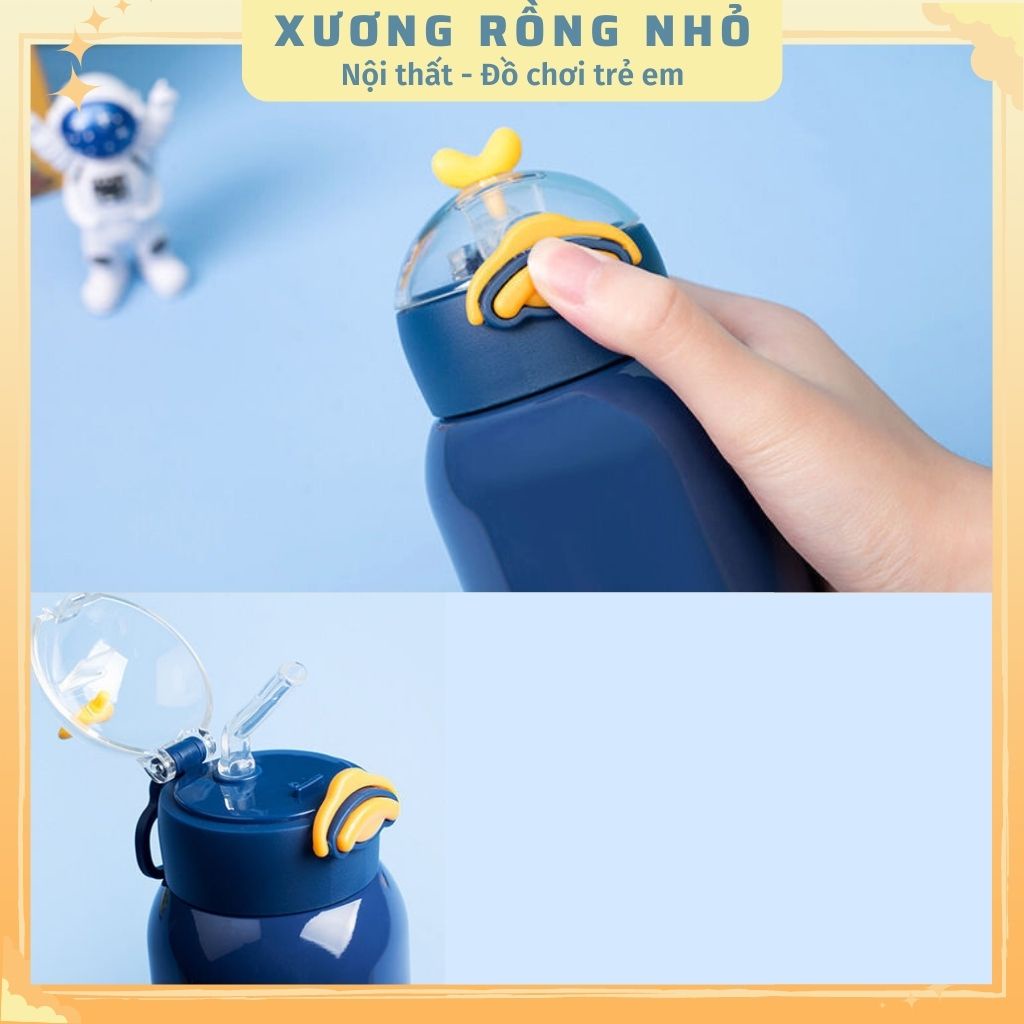 Bình Nước Giữ Nhiệt tặng kèm sticker Inox 304 Cao Cấp Hình Vịt Con, Bình Đựng Nước Đi Học Cho Bé tặng kèm stiker