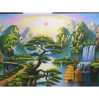 Tranh 5d gắn đá toàn bộ - Tranh phong cảnh treo trang trí nhà cửa