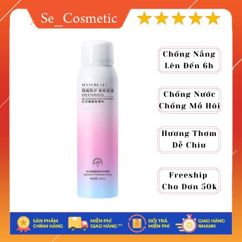 Xịt chống nắng mayCreata 150ml, trắng da, nâng tone- xit chong nang secosmetic | BigBuy360 - bigbuy360.vn