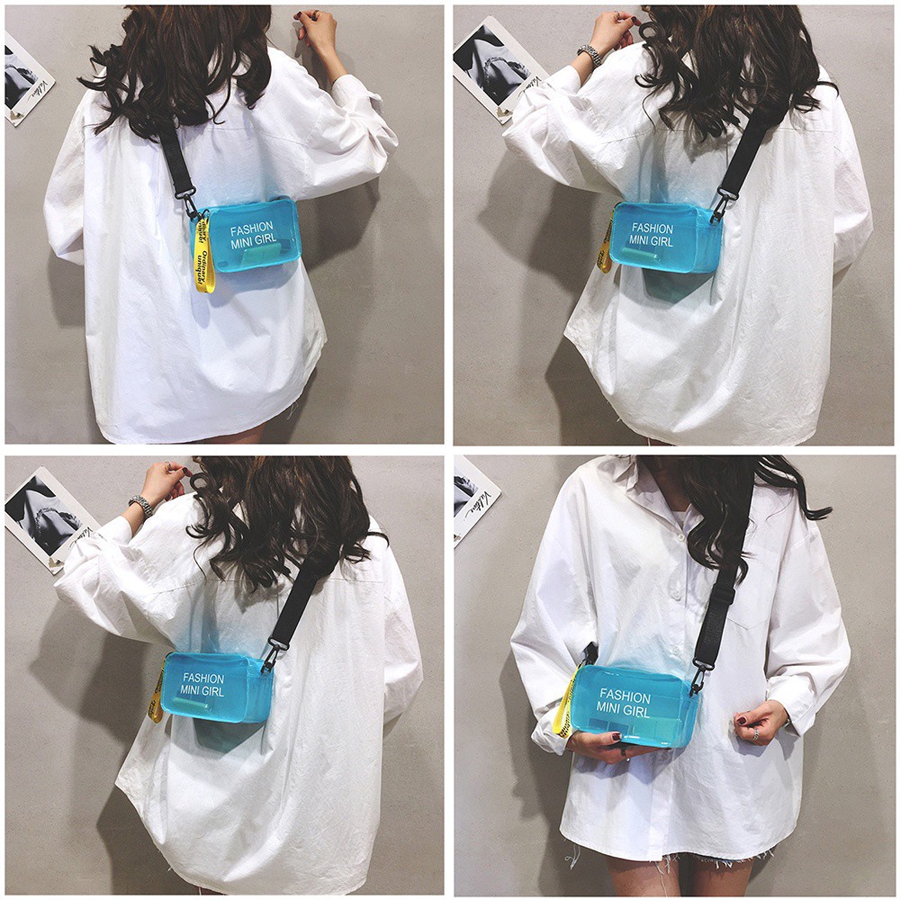 Túi Đeo Chéo Bằng Pvc Trong Suốt Nhiều Màu Thời Trang Cho Nữ