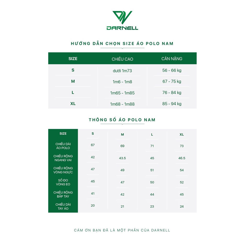 Áo thun polo nam DARNELL tay ngắn chất cotton mềm mại slimfit DN164