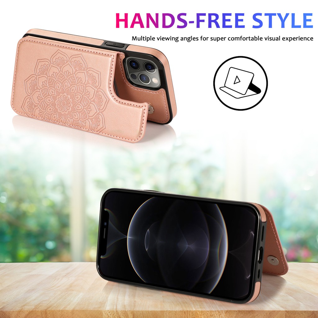 Sang Trọng Bao Da Điện Thoại Kiểu Ví Gập Nam Châm Chống Sốc In Hình Hoa Cho Iphone 12 Pro Max 12 Mini 11 Pro Xs Max Xr X Ốp | BigBuy360 - bigbuy360.vn