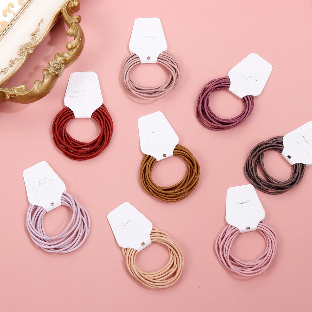 Dây cột tóc co dãn màu trơn cho nữ