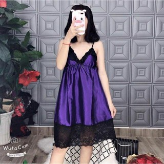 đầm phi lụa mềm phối ren size dưới 55kg