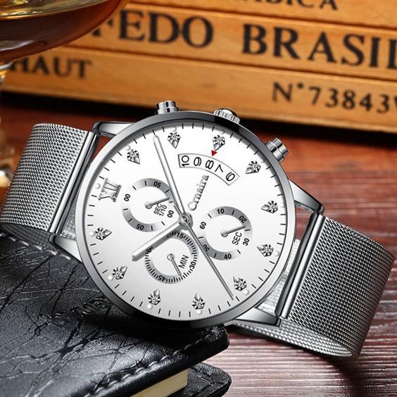 Đồng Hồ Nam Chính Hãng CRNAIRA Japan Dây Thép Mành Cao Cấp, Chạy Full Kim + Lịch Ngày, Kim Dạ Quang | BigBuy360 - bigbuy360.vn