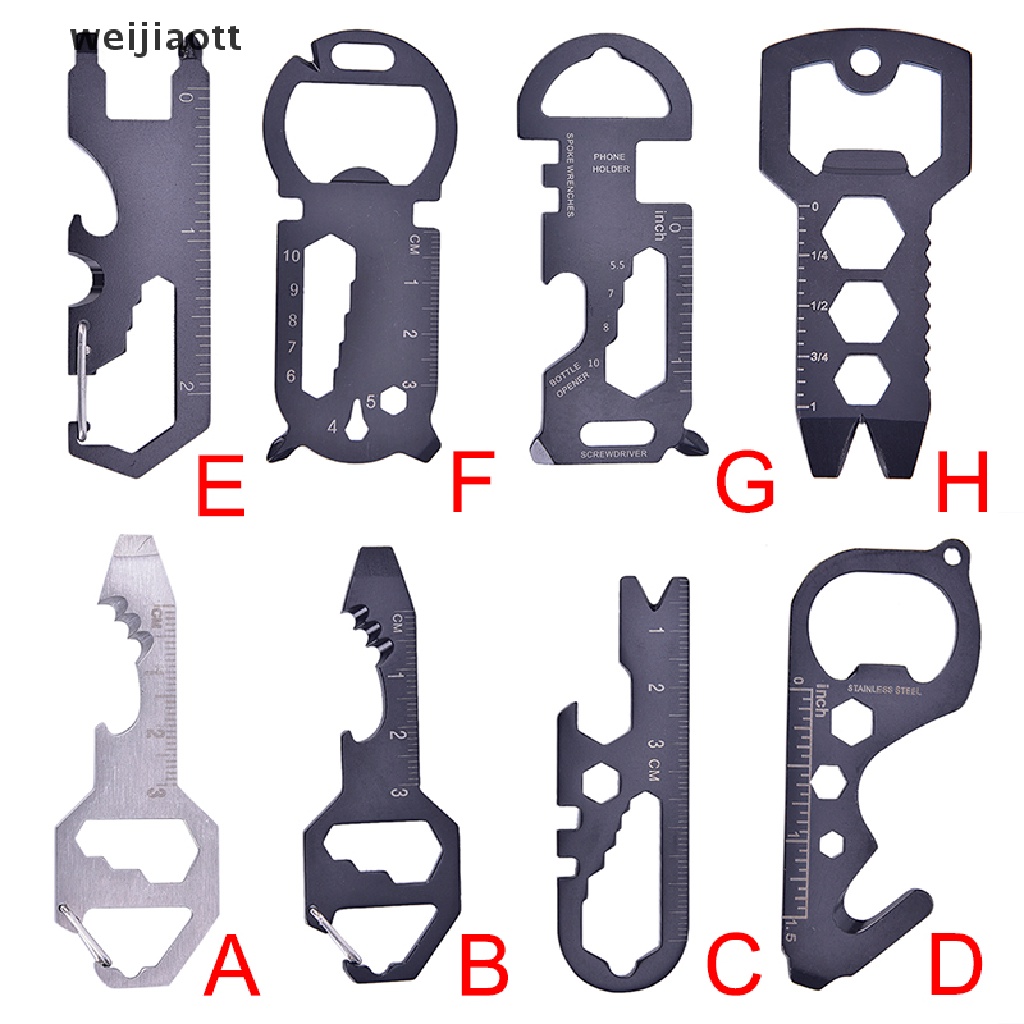 Weijiaott Outdoor Multi-function Tool Card Opener Keychain With Multi-purpose Gadgets Tool WT