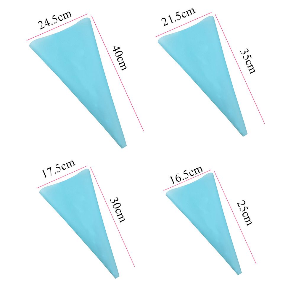 CONOPERY Set 4 túi bắt bông bằng silicon trang trí bánh kem có thể tái sử dụng