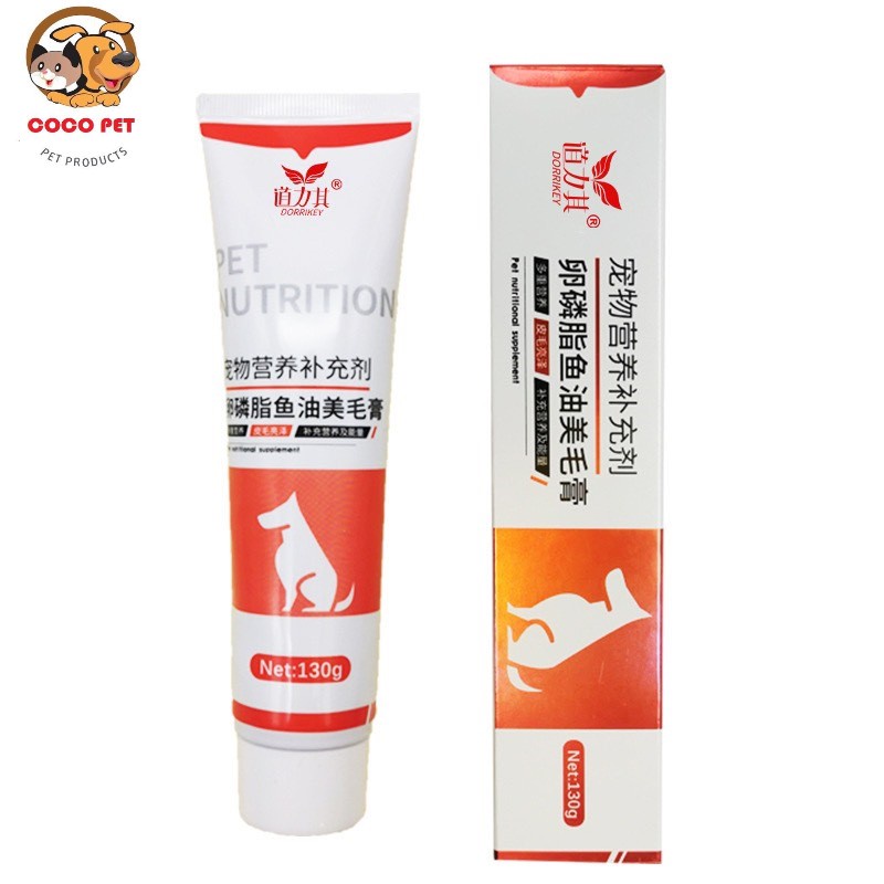 Gel Dinh Dưỡng Dầu Cá Cho Chó Mèo Làm Đẹp Lông, Chăm Sóc Da 130g - Kem Dưỡng Da Và Lông Chó Mèo