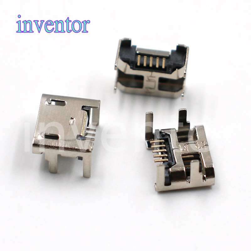 Set 10 cái đầu nối Micro USB 5 chân jack cắm Micro usb DIP4 chèn tấm lót nối USB mini cho điện thoại di động