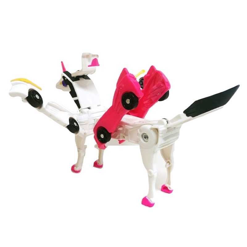 Ô tô biến hình robot, bộ 2 ô tô biến kỳ lân hình robot ngựa siêu toy gift thích hợp cho cả bé trai và bé gái