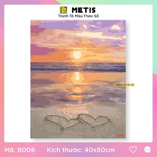Tranh Tô Màu Theo Số Bãi Biển Đẹp Số Hoá - Dễ Tô Có Khung METIS B006