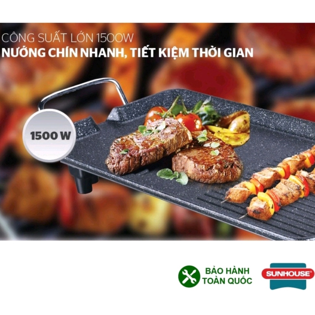 HÀNG CHÍNH HÃNG - Bếp nướng điện Sunhouse SHD4607, bếp nướng chống dính, không khói, tiết kiệm điện