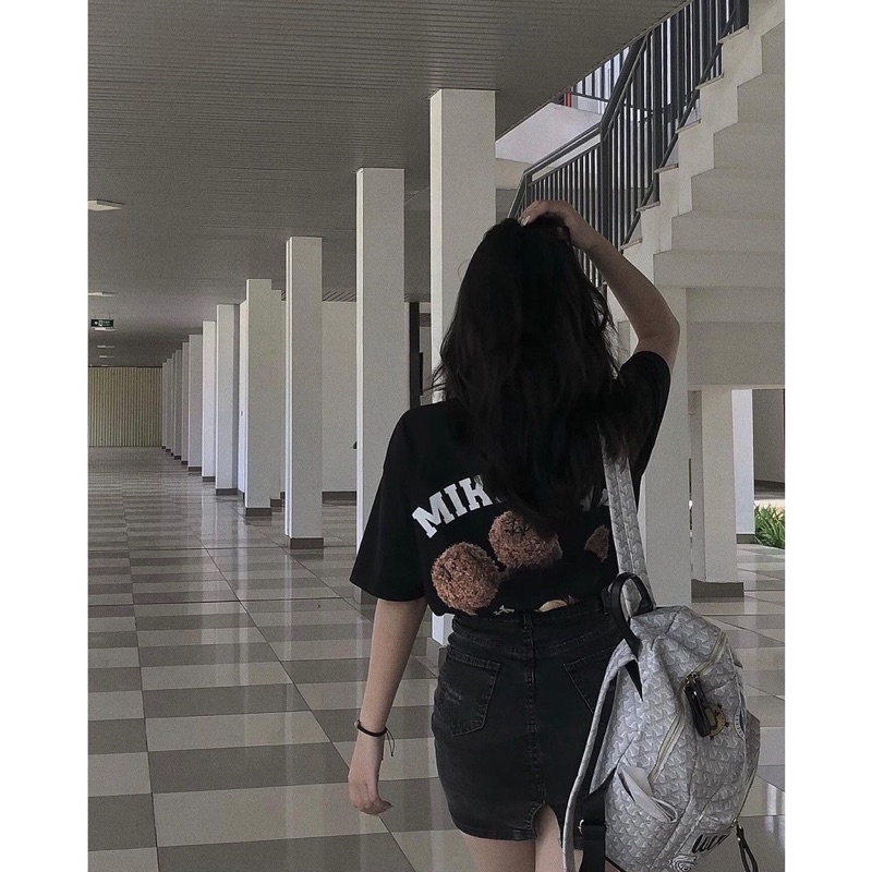 Áo phông tay lỡ mikenco mikenbear kin gấu lộn ngược