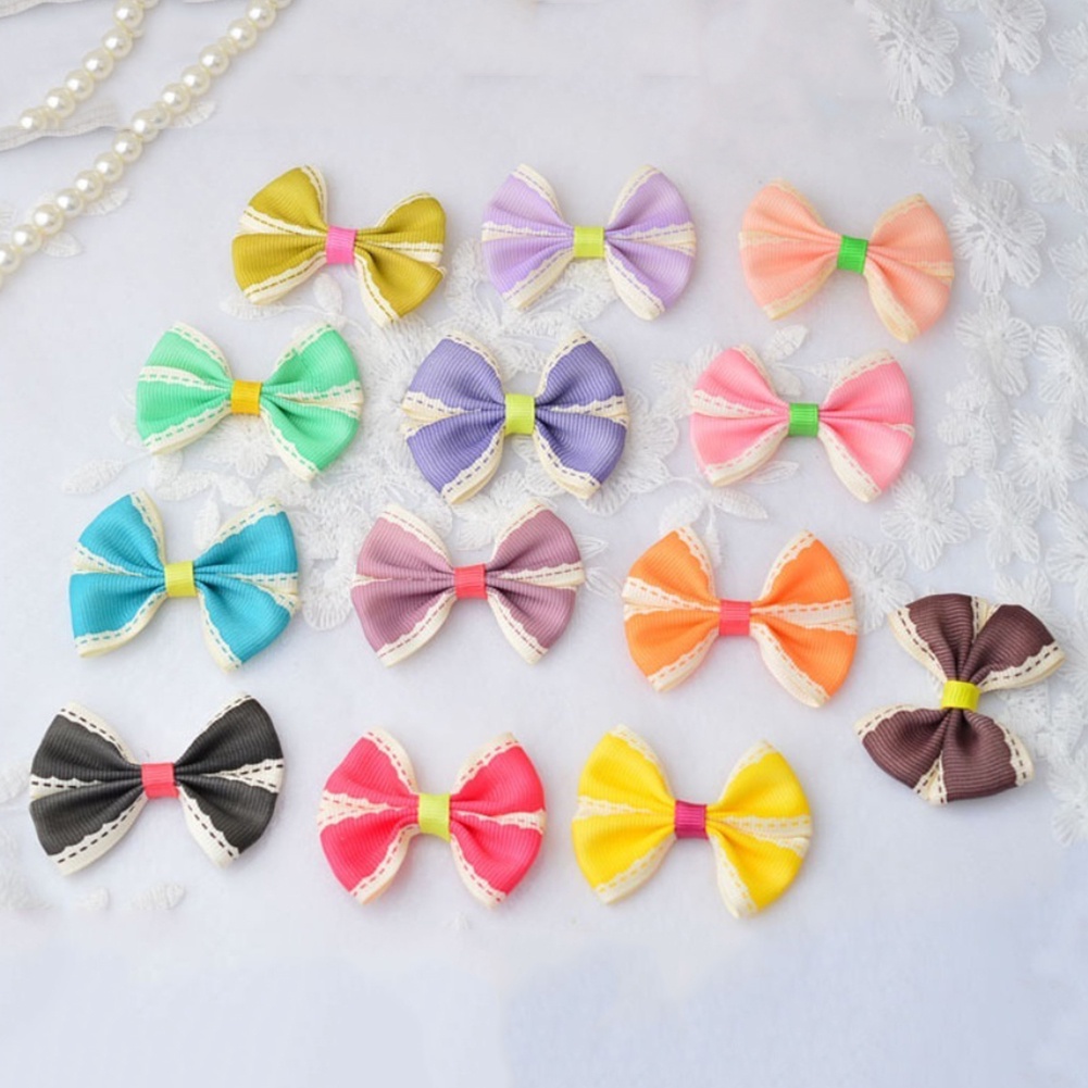 Set 10 kẹp tóc nơ họa tiết chấm bi dễ thương cho bé gái