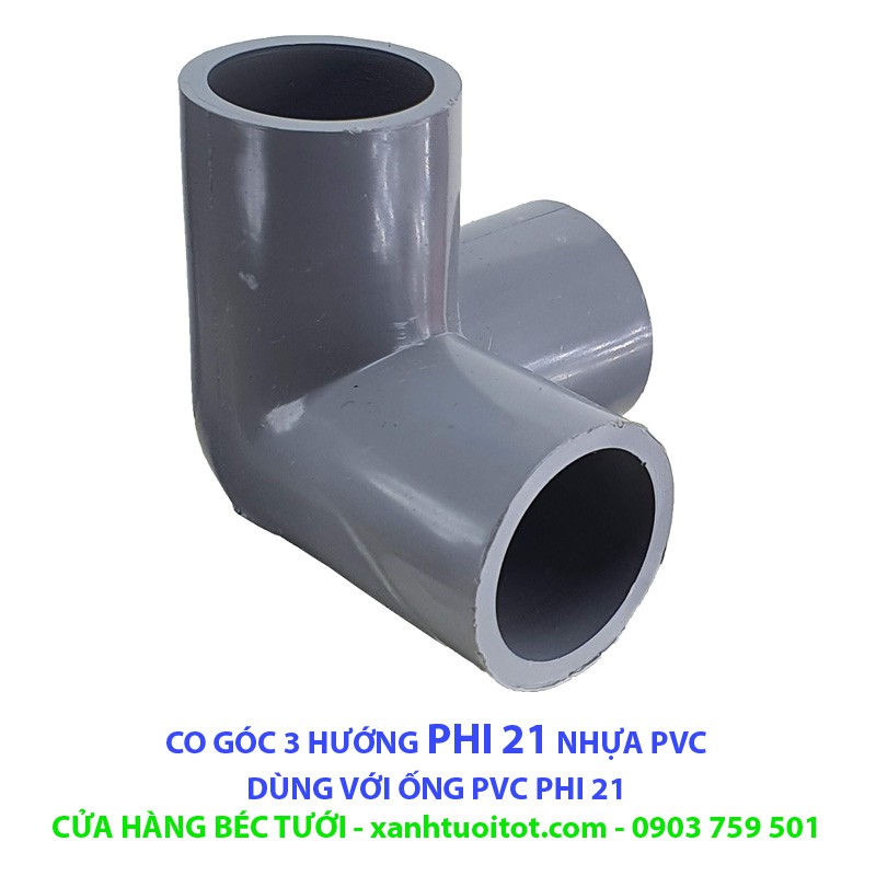 BỘ 10 CO GÓC 3 HƯỚNG PVC PHI 21 - DÀY 3 MM