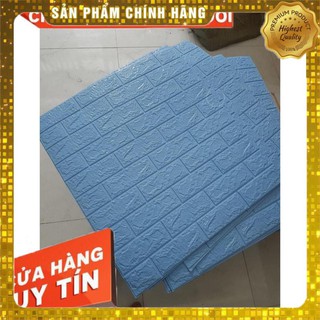 Combo 5 Tấm Xốp Dán Tường Giả Gạch 3D Dày 5mm Màu Xanh Trời Nhạt 70x77cm