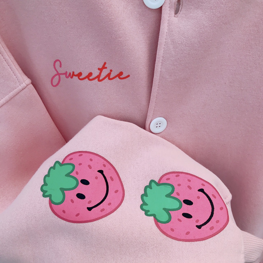 Áo Cardigan TRÁI DÂU CUTE Ulzzang Unisex 1hitshop