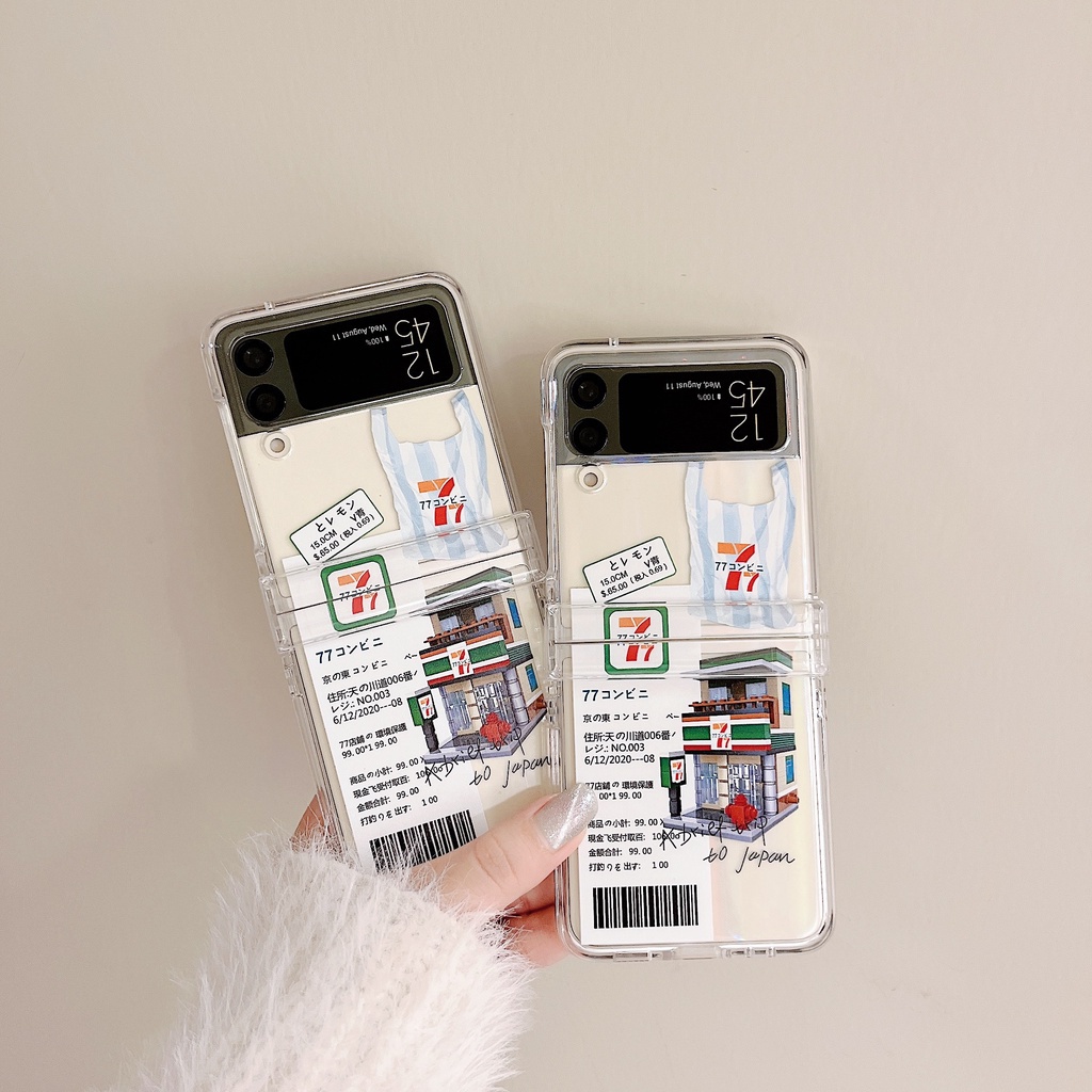 Ốp Điện Thoại PC Cứng Trong Suốt Họa Tiết Hoạt Hình Chống Sốc Sáng Tạo Cho Samsung Galaxy Z Flip 3 5G