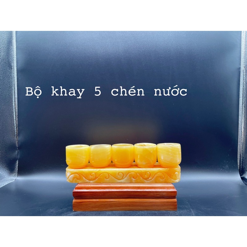 Bộ Khay 5 Ly Nước + Đĩa Đựng Hoa Quả Phong Thuỷ