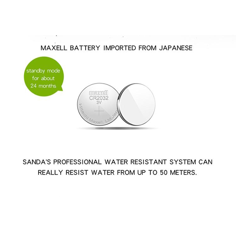 Đồng hồ chính hãng SANDA 100% đếm thời gian cho nam có dây đeo resin kèm hộp