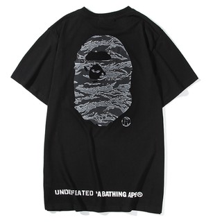 Áo Thun Bằng Vải Cotton Ngắn Tay In Hoạ Tiết Bape Độc Đáo