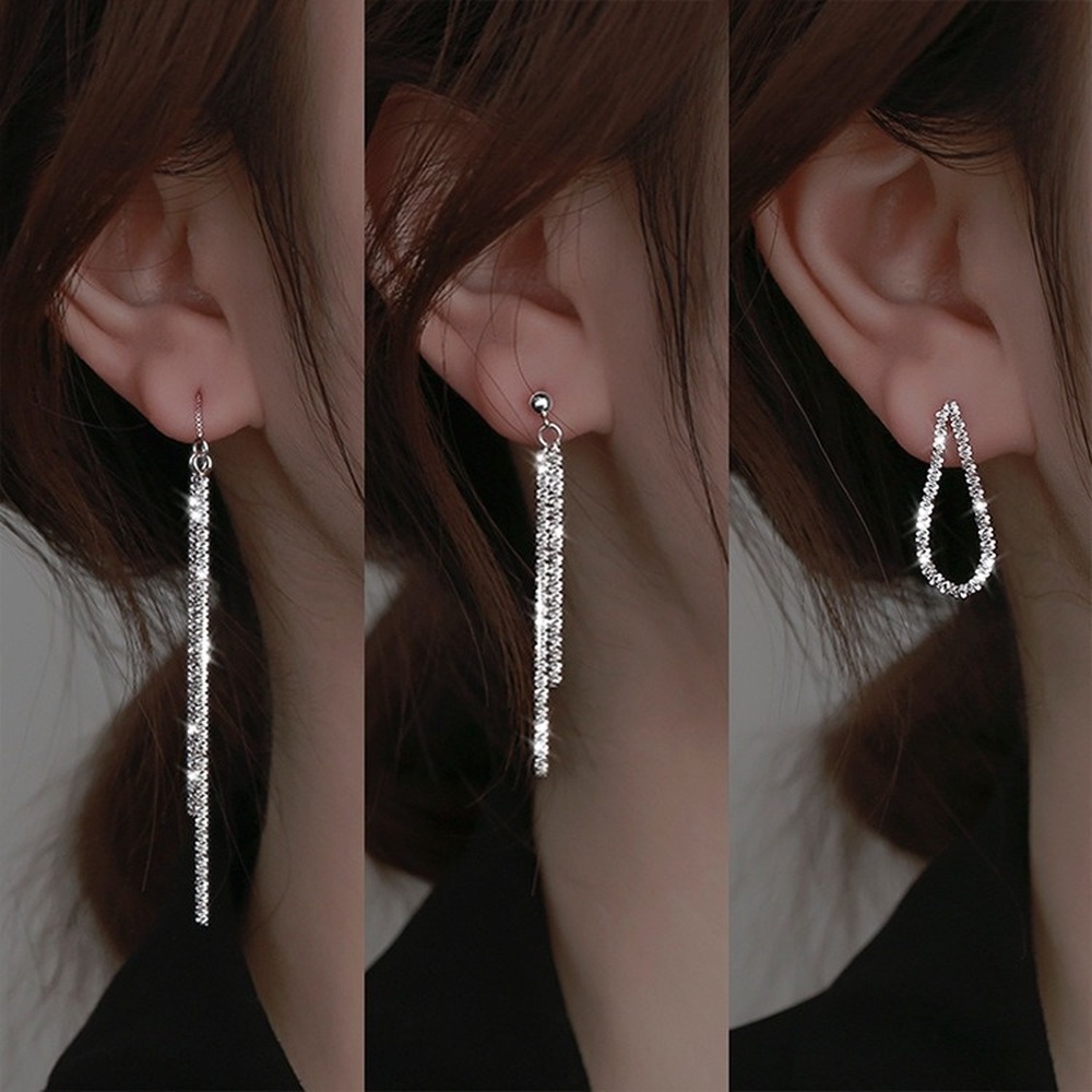 Khuyên Tai Dáng Dài Đính Ngôi Sao Phong Cách Hàn Quốc Tinh Tế Mới