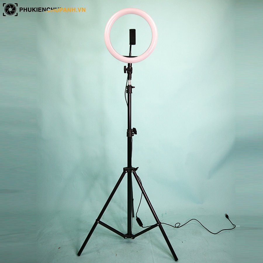 Đèn livestream 26cm, đèn livestream hỗ trợ ánh sáng chụp ảnh, make up trang điểm, 3 chế độ ánh sáng