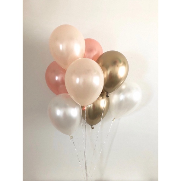 Bóng tròn nhũ màu cam đào pearl peach size 10&quot;