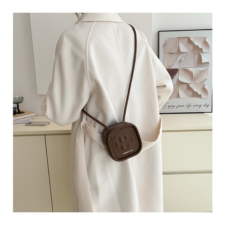 Túi Đeo JASMIN NOIR chéo mini bằng da pu hình vuông đính tua rua thời trang cho nữ