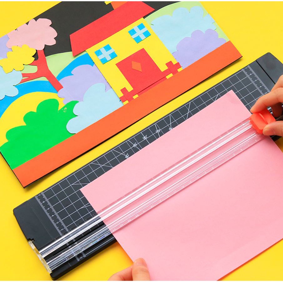 Bàn Cắt Giấy Mini Khổ A4 Cắt Được Giấy A4 dọc, A5 - Tặng kèm sẵn 5 lưỡi thay thế