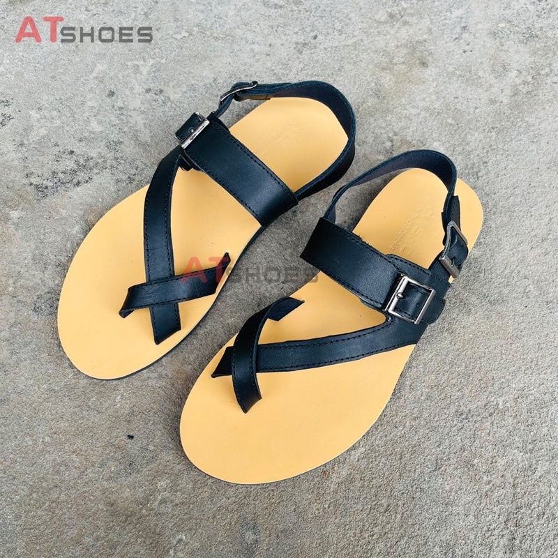 Sandal Unisex, dép quai ngang, dép nam da bò, không thấm nước, êm chân thoải mái Atshoes XDMM02