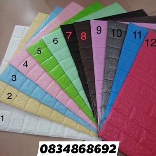 Xốp dán tường 3D giả gạch khổ lớn 70x77cm