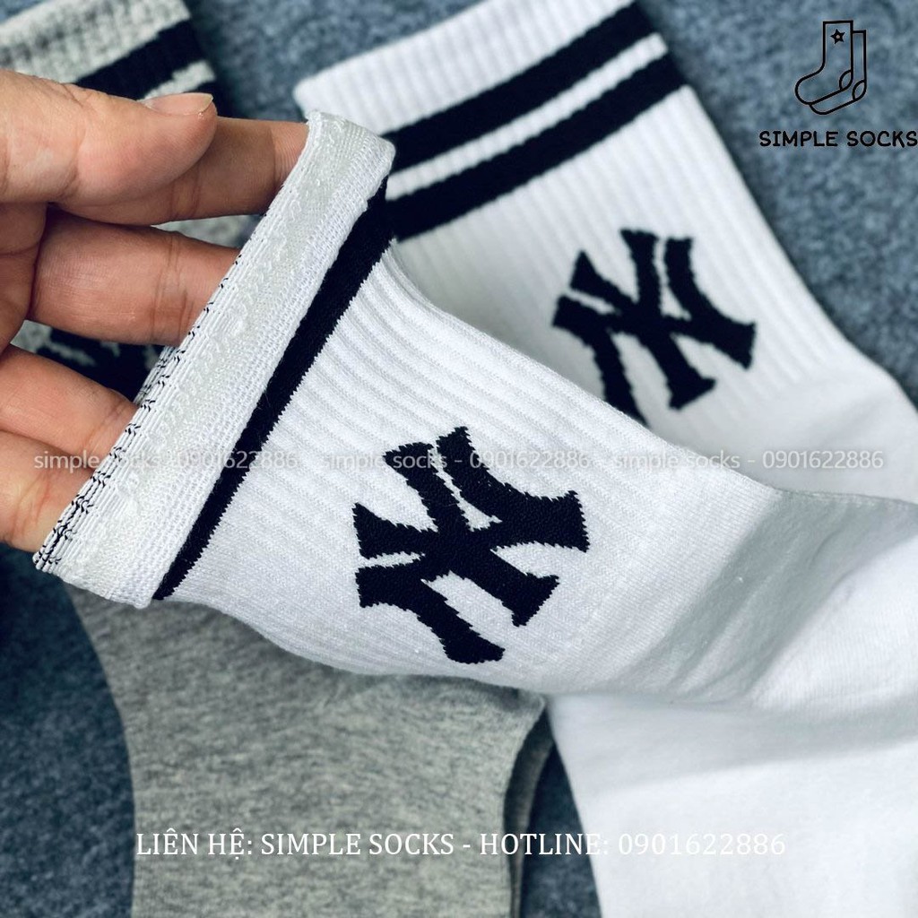 Vớ NY Cổ Cao Hàn Quốc Họa Tiết Monogram Cao Cấp Cotton Thoáng Khí 💖SIMPLE SOCKS💖Tất LA Boston NY Cổ Cao New York Yankees