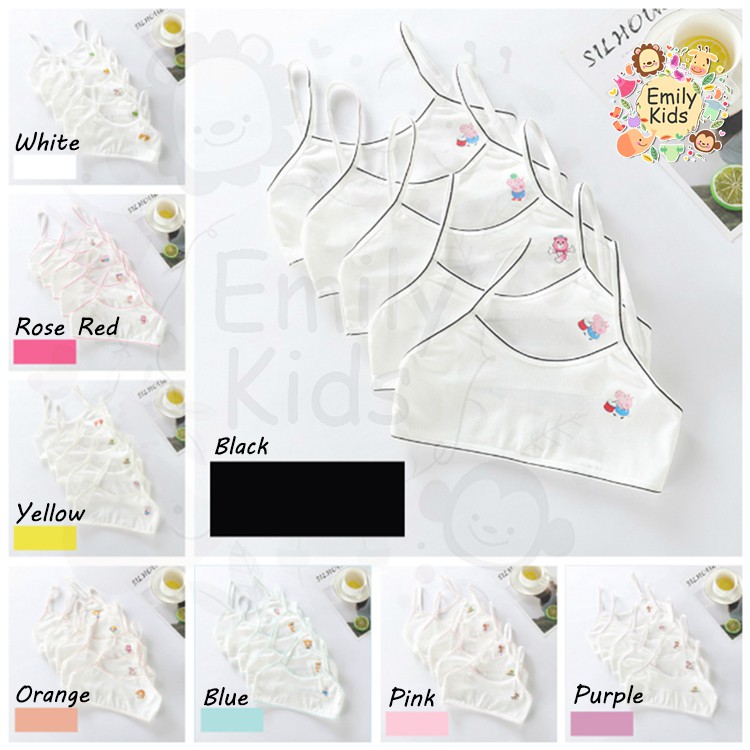 Áo Ngực Cotton Mềm Màu Trơn Thoáng Khí Thoải Mái Cho Bé Gái 8-16 Tuổi