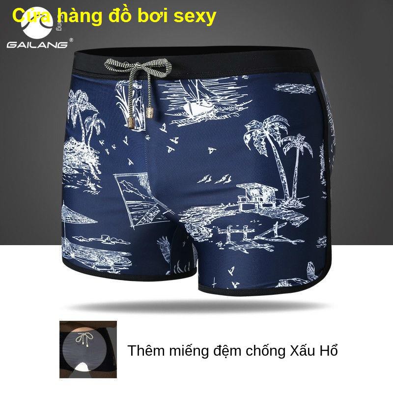 Quần bơi nghỉ dưỡng bãi biển mùa hè Gailang Áo Tắm Nam Boxer 5 điểm nhanh khô đồ chống Xấu Hổ rộng rãi cho người lớn