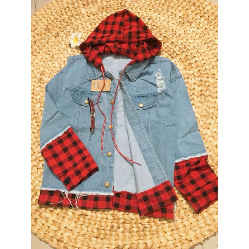 Áo khoác Jean Nam Xám Xanh Wax nhẹ đính kèm mũ sau rất đẹp TRA203