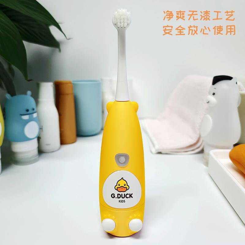 Bàn chải đánh răng tự động cho bé hãng G Duck đánh sạch răng không đau lợi tặng kèm đầu bàn chải