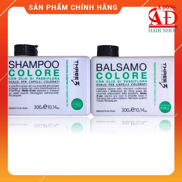 [Chính hãng] [Siêu rẻ] Bộ dầu gội xả giữ màu tóc nhuộm Faipa Three3 Hair Care Colore Protecting shampoo &amp; balm 300ml