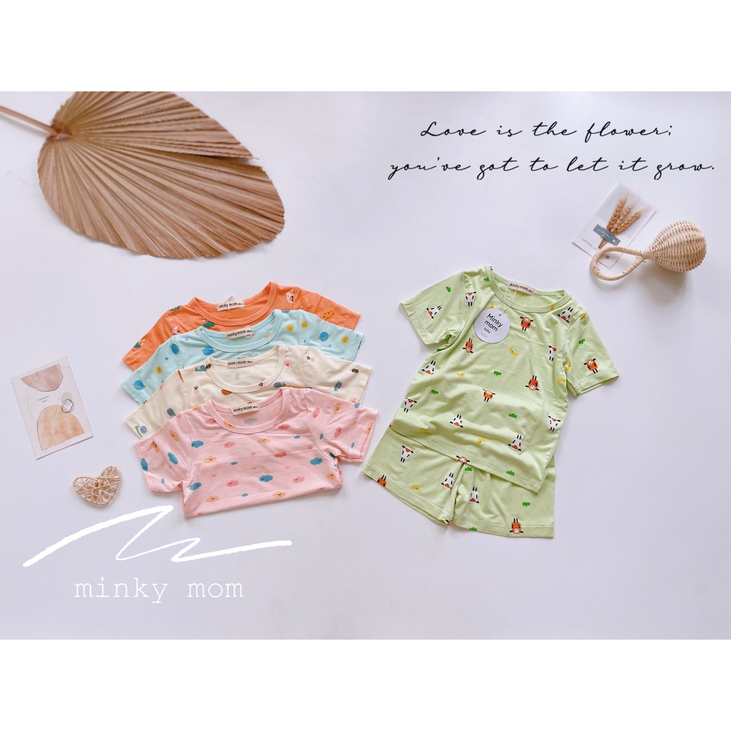 (8-30kg)Bộ đùi thun lạnh Minky mom mẫu pastel phối họa tiết siêu iu cho bé(ảnh thật)