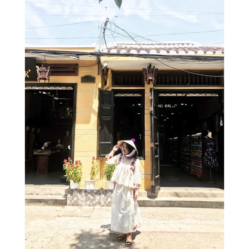 Set áo và chân váy dáng dài Vintage Freesize