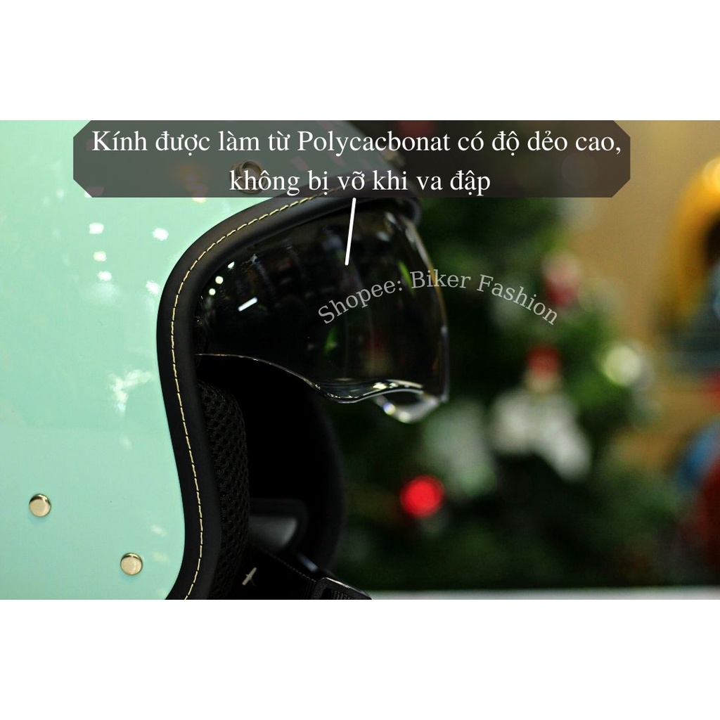 Mũ bảo hiểm xe máy 3/4 SUNDA 388 có kính âm
