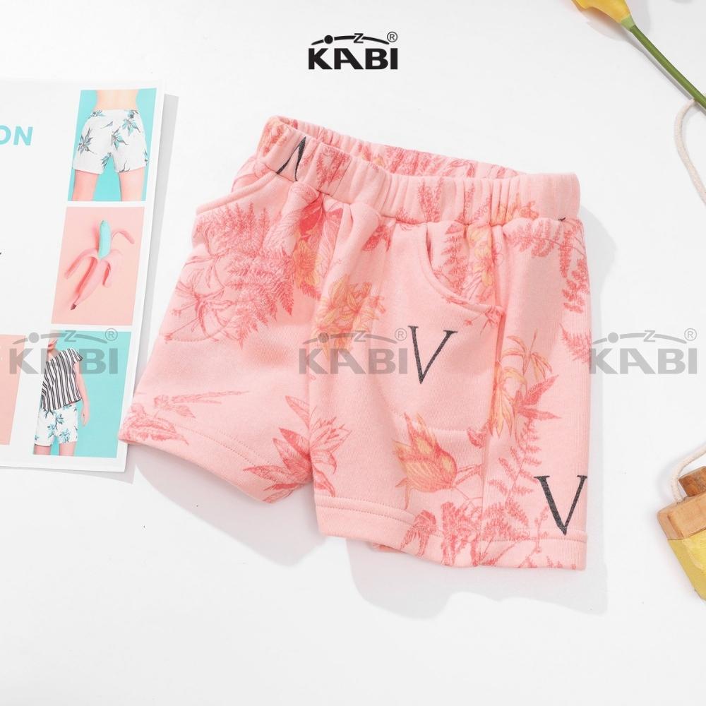 Quần đùi bé gái KABI quần shorts em bé thun cotton nỉ bốn chiều co giãn chiều có túi - GQN002