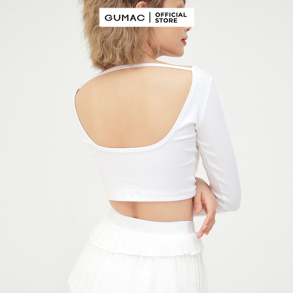 [Mã WABRGM11 giảm 10% đơn 250K] Áo croptop hở lưng GUMAC ATB608 | BigBuy360 - bigbuy360.vn