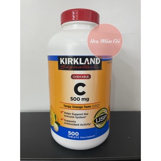 Viên nhai, uống bổ sung vitamin C 500mg Kirkland 500 viên của Mỹ