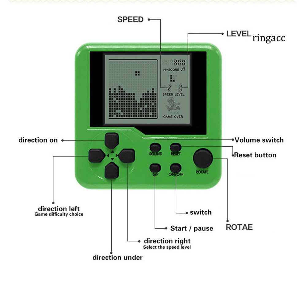 Máy chơi game xếp hình Tetris cầm tay 2.7inch cho trẻ em