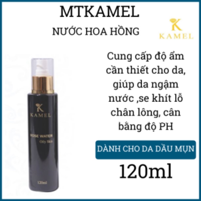 nước hoa Hồng kamel rose water oily skin cấp ẩm căng bóng cho da dầu và da nhạy cảm, toner hoa hồng